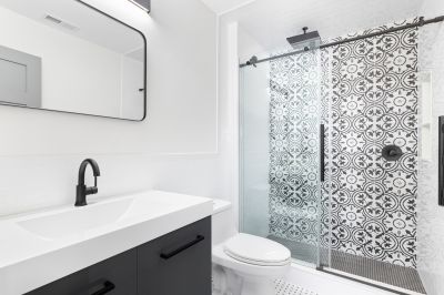 Black and White Modern Shower